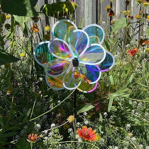 13.5" Iridescent Double Flower Spinner