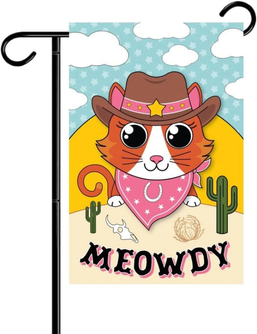 Meowdy Cowboy Kitten Garden Flag