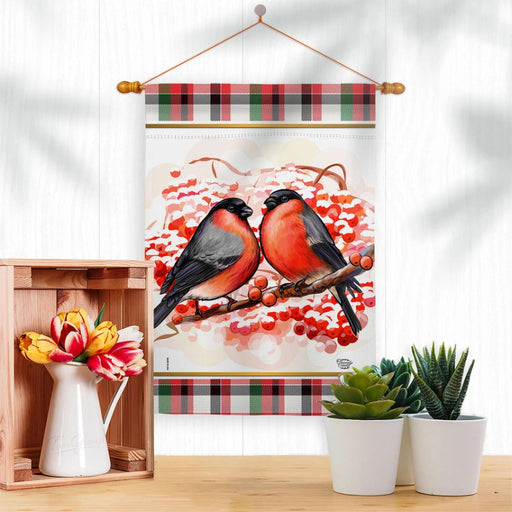 Winter Love Birds Banner Flag