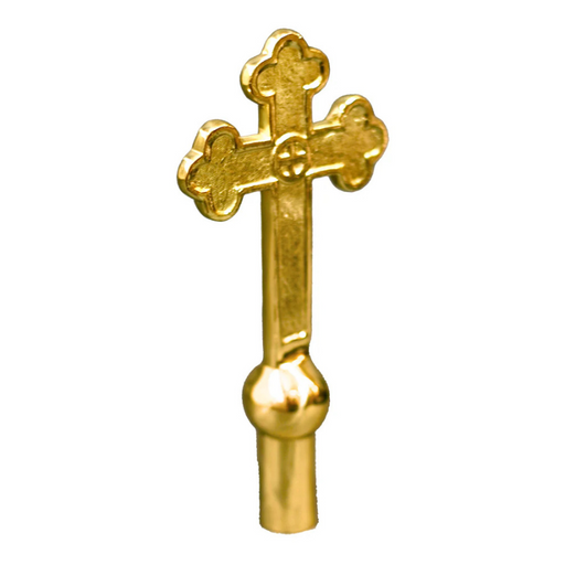 9.25" Church Cross Brass Plated Aluminum Pole Topper