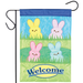 Welcome Bunnies Applique Garden Flag