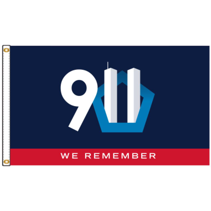 3x5' We Remember 9/11 Red Band Nylon Flag