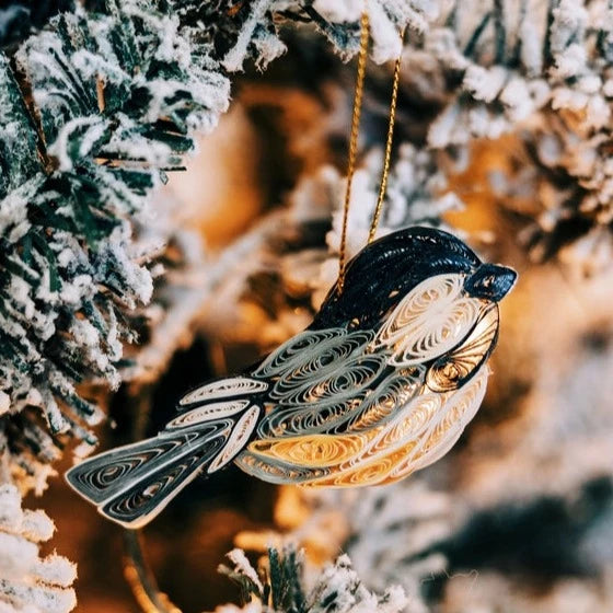 Chickadee Quilled Paper Ornament