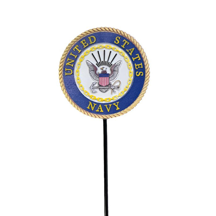 Navy Emblem Garden Stake