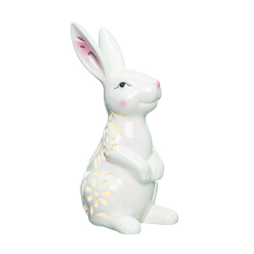 White Easter Bunny Light Up Die Cut Decor