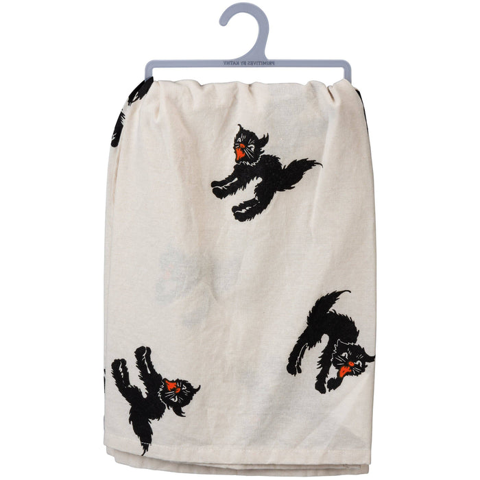 Happy Halloween Cat Vintage Kitchen Towel