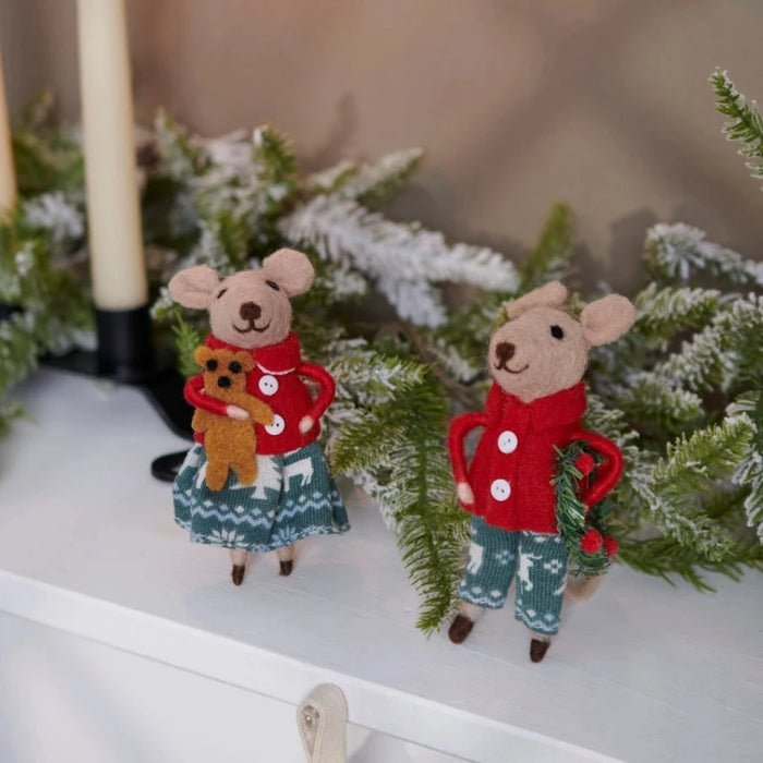 Christmas Day Mouse Critter Figurine