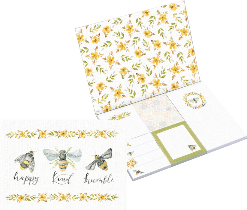 Watercolor Bees Sticky Notes Set