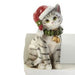 Santa Hat Grey Cat Figurine