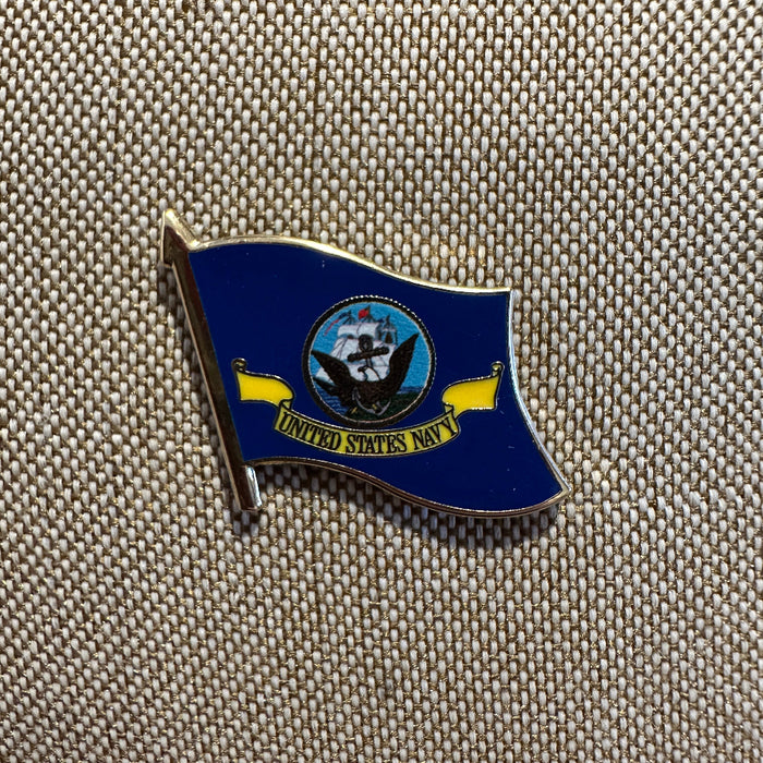 US Navy Flag Gold Lapel Pin