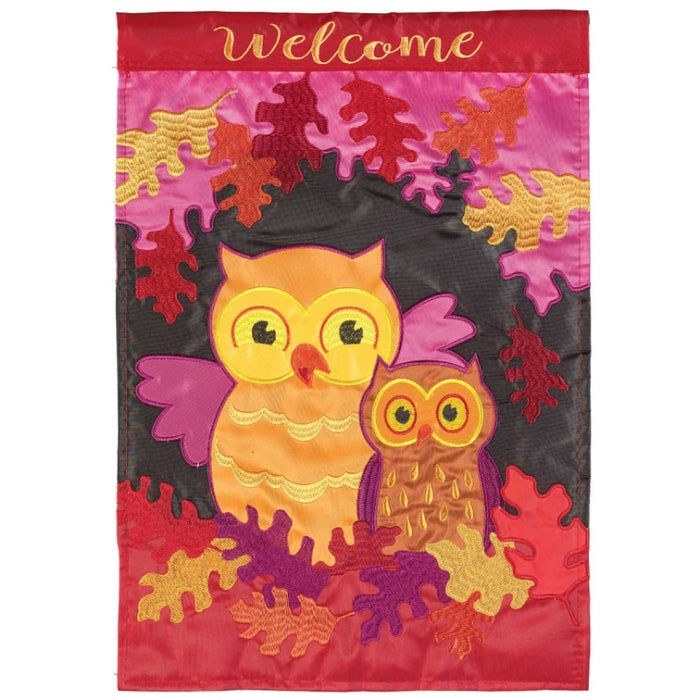 Welcome Fall Owls Garden Flag