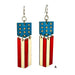 American Flag Dangle Wood Earrings