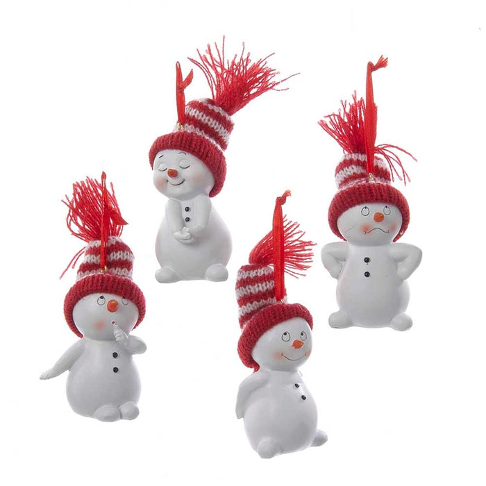 Knitted Hat Snowman Ornament - assorted styles sold separately