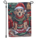 Christmas Puppy Mischief Garden Flag