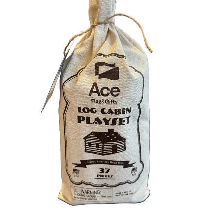 Wooden Log Building Set - 37 Pieces Small Cabin