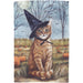 Witch Cat in Patch Garden Flag
