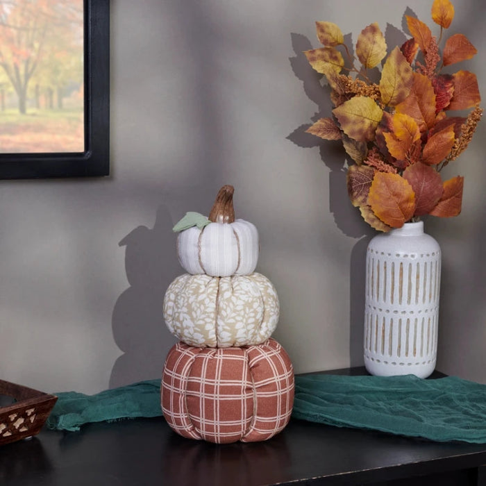 Fall Patterns Plush Pumpkin Stack