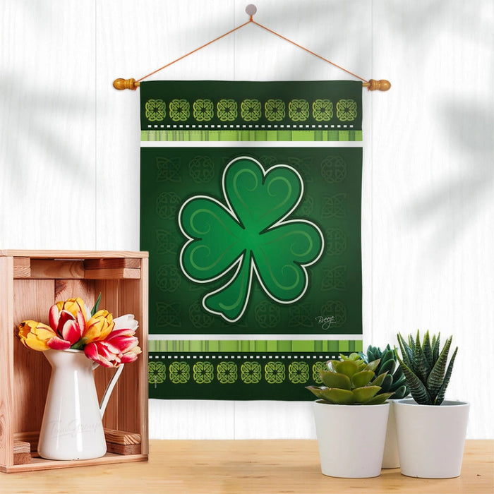 Shamrock and Celtic Knots Banner Flag