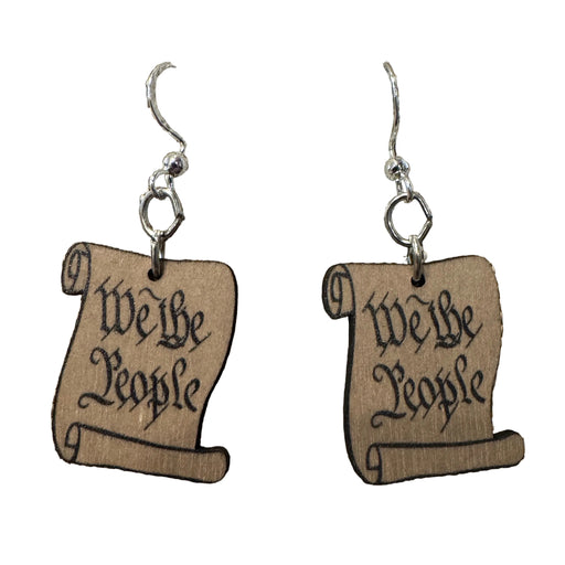 Pair of earrings with 'We the People' design