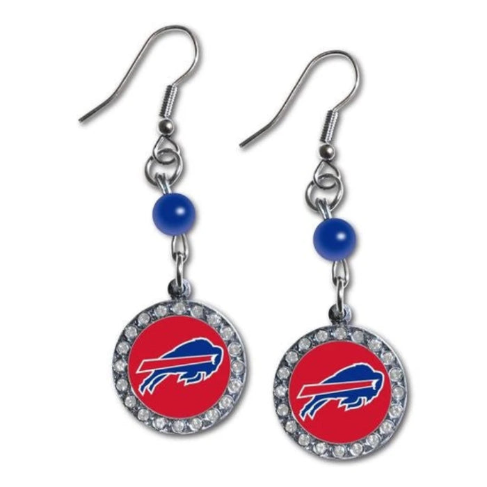 Buffalo Bills Red Logo Rhinestone Dangle Earrings