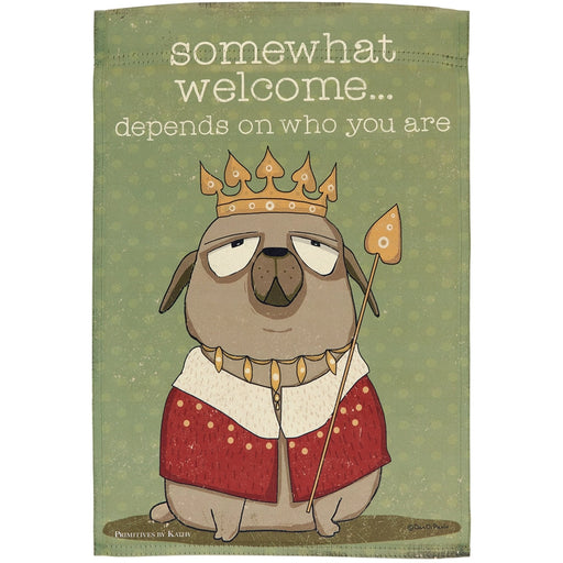 Somewhat Welcome Dog Garden Flag
