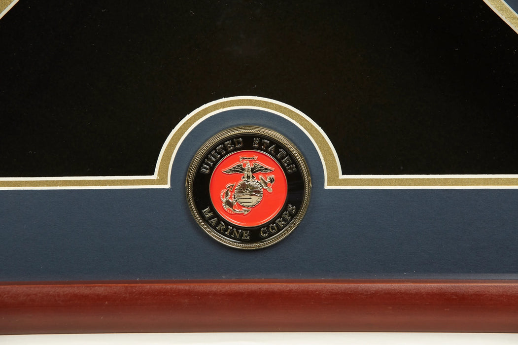 US Marine Corps Emblem Burial Flag Display Case