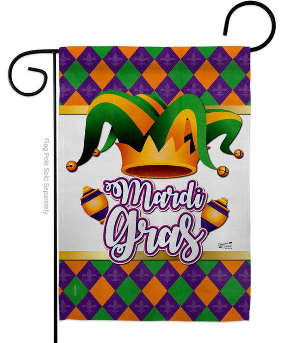 Mardi Gras Fun Garden Flag