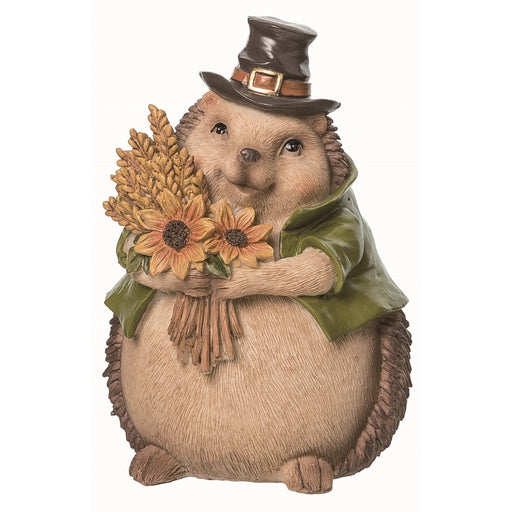 Pilgrim Hedgehog w/ Bouquet Figurine