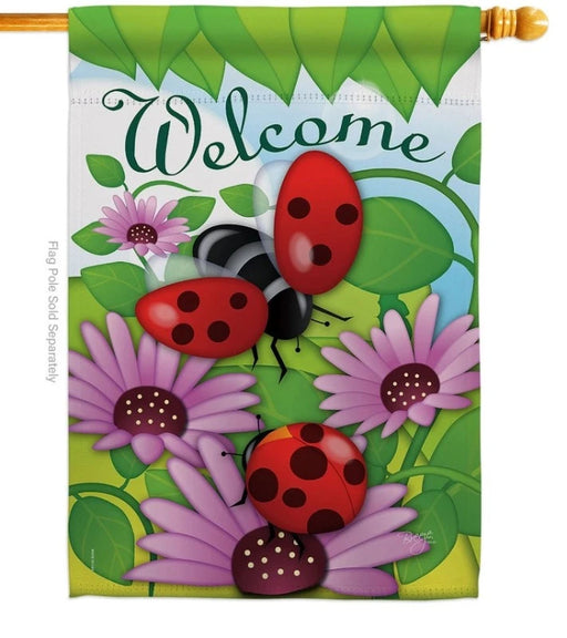 Welcome Ladybug Friends Banner Flag