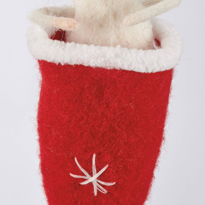 Santa Hat Mouse Critter Ornament