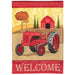 Welcome Fall Tractor Applique Garden Flag