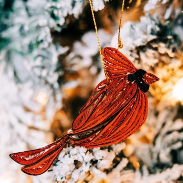 Cardinal Quilled Paper Ornament