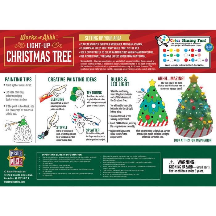 6" Light Up Plaster Christmas Tree DIY Kit