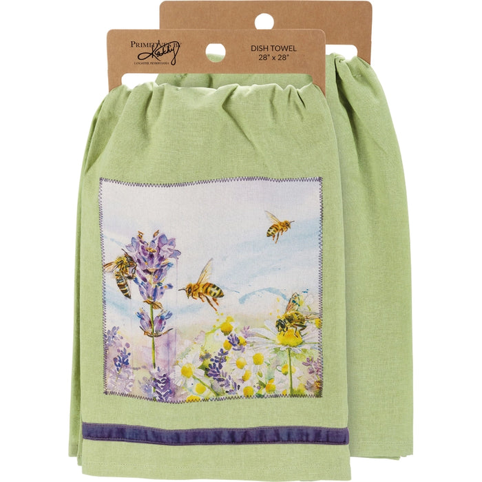 Lavender Bees Kitchen Towel