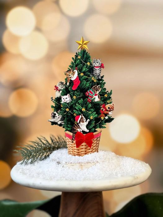 Mini Meowy Christmas Tree Pop-Up Bouquet w/ Note Card