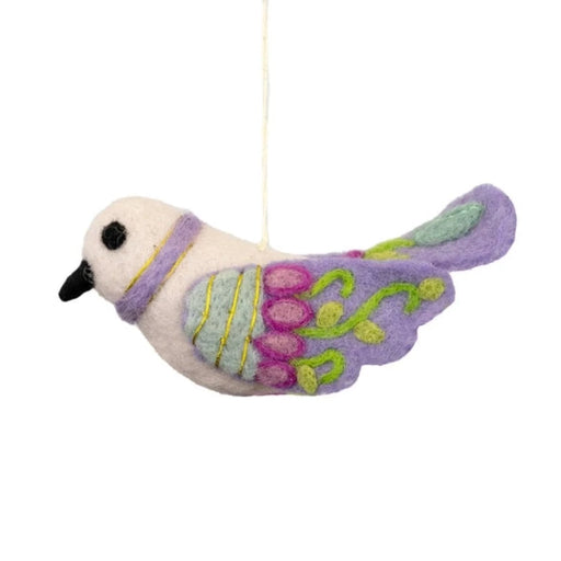 Purple Bella Bird Wild Woolies Ornament