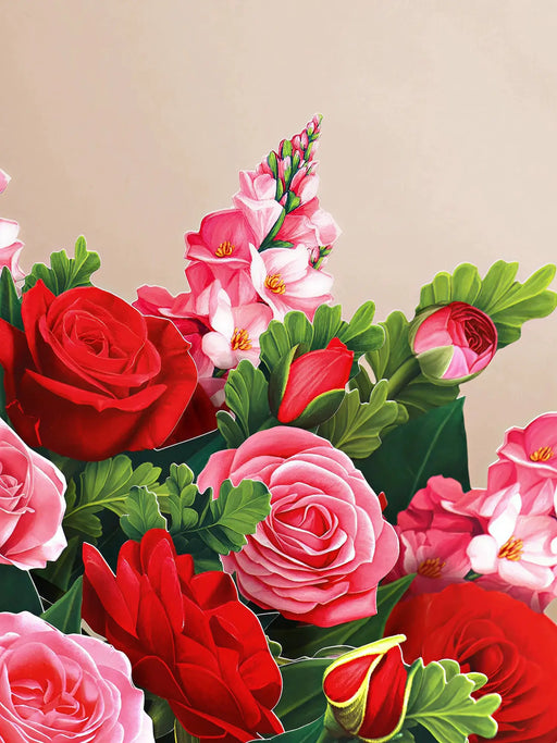 Grande Blooming Roses Pop-Up Bouquet w/ Note Card