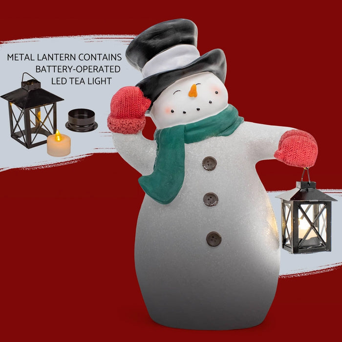 Waving Snowman Door Greeter Figurine