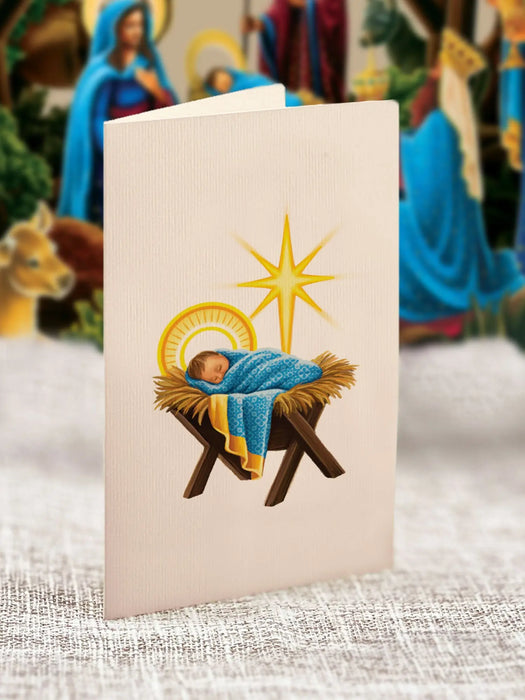 Starlit Nativity Pop-Up Decor w/ Note Card
