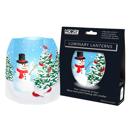 Snow Day Snowman Expandable Luminary Lanterns
