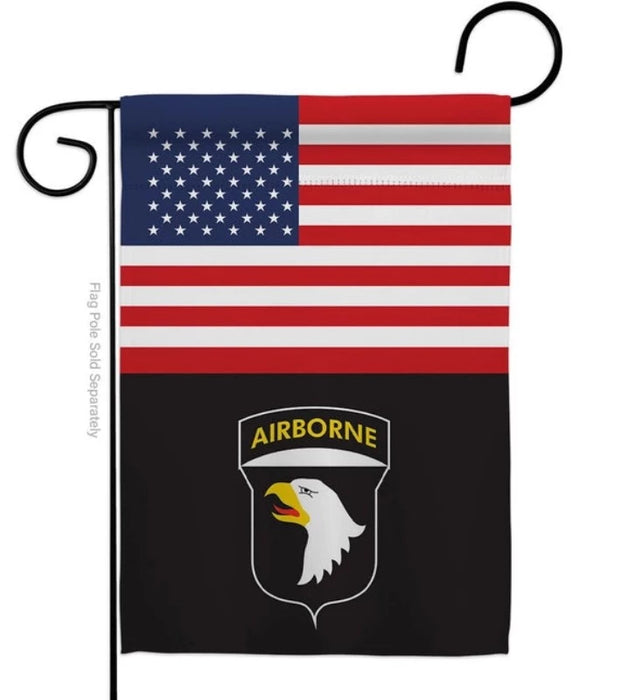 US & 101st Airborne Garden Flag