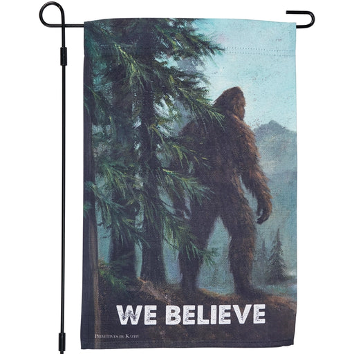 We Believe in Bigfoot Garden Flag
