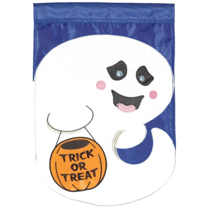 Ghost Trick Or Treat Applique Garden Flag