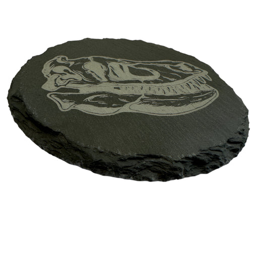 Dinosaur Skull Round Slate Coaster