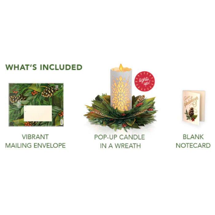 Holiday Light Up Candle Pop-Up Bouquet w/ Note Card