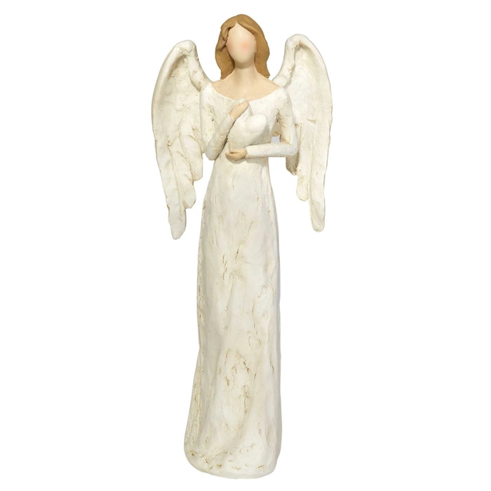 11.5" Angel with Heart Resin Figurine