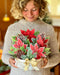 Birch Poinsettia Pop-Up Bouquet w/ Note Card