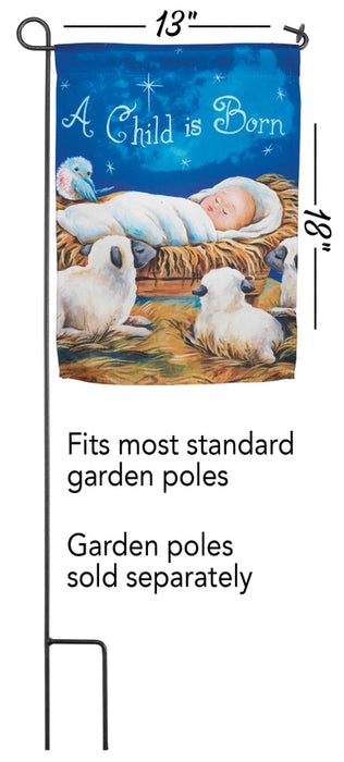 A Child is Born Garden Flag