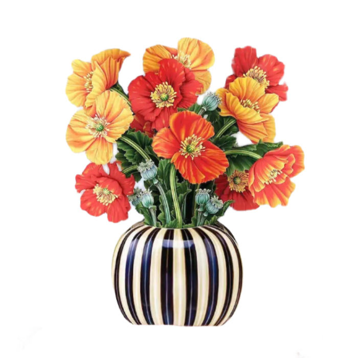 Mini French Poppies Pop-Up Bouquet w/ Note Card