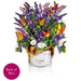 Paper Bouquet of lavender and daisies with butterflies in a white basket that comes with a greeting card